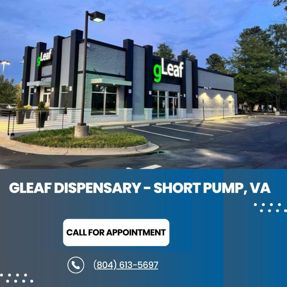 Buy Best Cannabis Products At gLeaf Short Pump Dispensary | ReThink-RxBuy premium cannabis at gLeaf Short Pump’s top dispensary, offering curated products like edibles, tinctures, and flower strains. Call (804) 361-9004 or book online today.https://rethink-rx.com/virginia-dispensary/gleaf-in-short-pump-va/